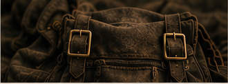 Working field bag and leather straps.